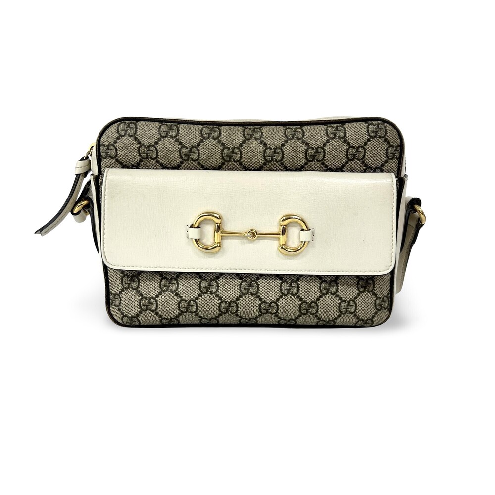 Gucci Horsebit 1955 Flap Pocket Camera GG Coated Canvas and Leather Small